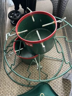 Christmas Tree Stands Two Metal Heavy Duty And Two Plastic