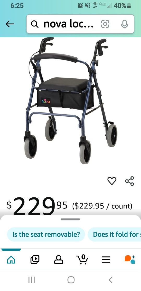 Nova Walker With Under Seat Storage. Red