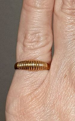 18k 75% Yellow Gold Ring Band Pinky Vintage From Korea