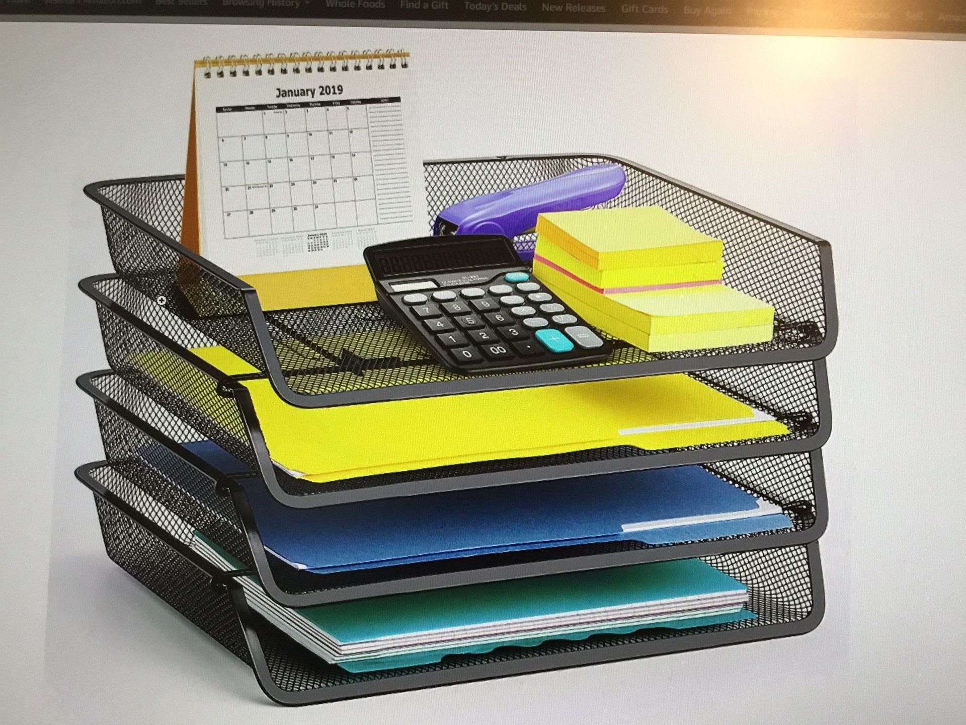 New 4Pack Stackable Office Desk Supplies Organizer