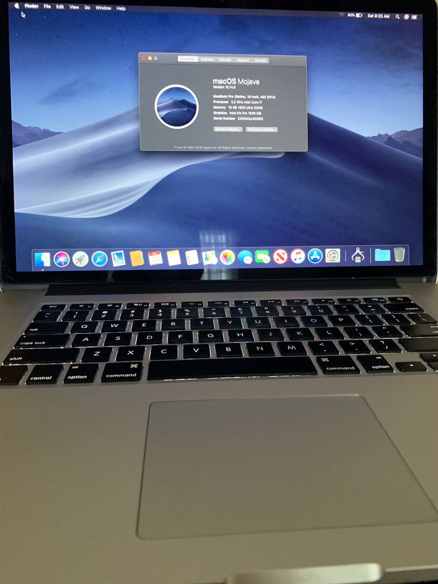 MacBook Pro 15” Retina i7/16/256gb with Microsoft office 2016