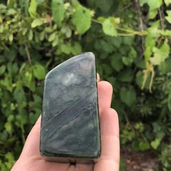 Polished Nephrite Jade Display Stone – 3" Natural Green Jade