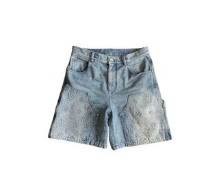LV blue denim shorts