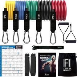 Resistance Bands Set - 5-Piece Exercise Bands - Portable Home Gym Accessories - Stackable Up to 150 lbs - Perfect Muscle Builder for Weights, Dumbbell