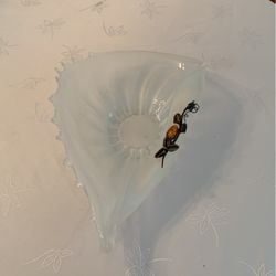 Nice Crystal, Amber And Silver Bowl