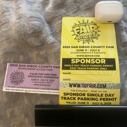 Tickets For The Fair 1  Entrance 1 Parking $30 Dollars For Both 