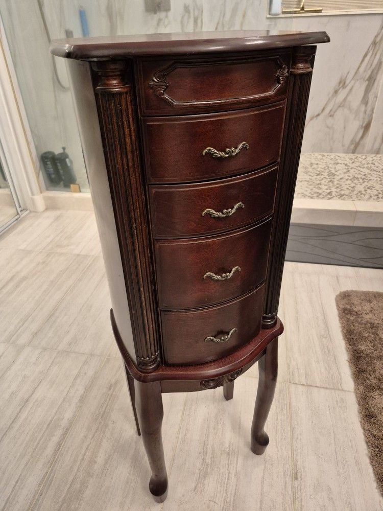 Tall Floor Jewelry Organizer With Mirror Inside