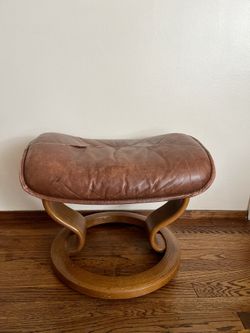 Vintage Ekornes Stressless Ottoman Leather and Wood MCM