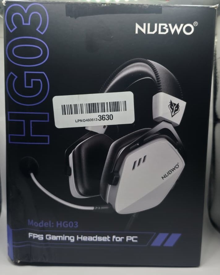 NUBWO HG03 USB Gaming Headset 7.1 Surround Noise Cancel Mic – White
