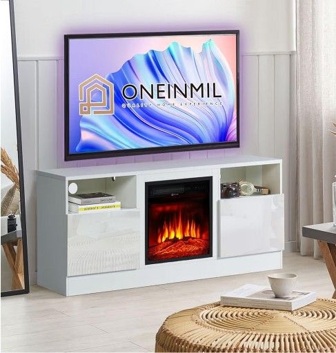Fireplace Stand TV Stand with 18" Electric Fireplace