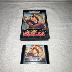 Sword Of Vermillion (Sega Genesis 1990) - Tested/Working - Hang Tab Case