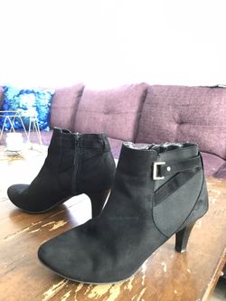 Black suede booties - size 8.5