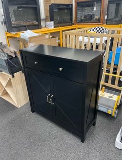 Assembled New Kitchen Sideboard Buffet with Barn Doors Farmhouse Storage Cabinet