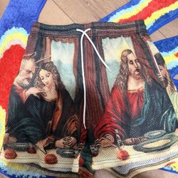 Jesus Last Supper Mesh Shorts 