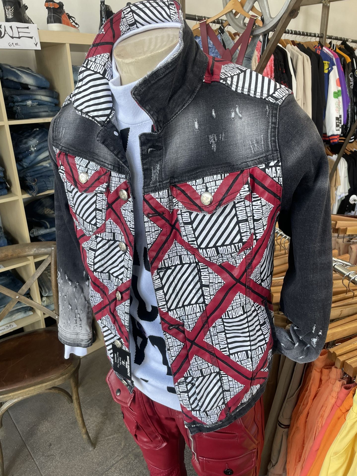 Men’s Mario Morato Denim Jean Jacket Sizes Small To XXL Huge Sale