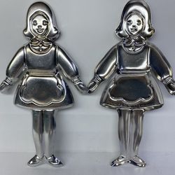 Set of (2) Rare Vintage 1971 Aluminum BETSY MCCALL Pub. Cookie Cutter/Chocolate Mold silverDoll Flour Power.