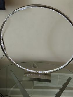 Modern Chrome LED Ring Table Lamp – Large