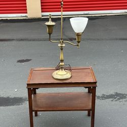 End Table With Mid Century Lamp 