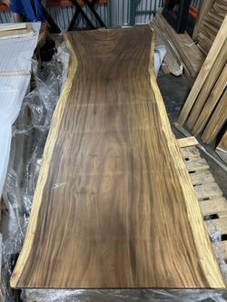 10 ft Live Edge Conference / Dining Table — Single Slab Saman, Seats 12 — No. 03