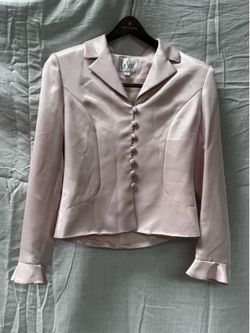 Dusty pink satin blazer