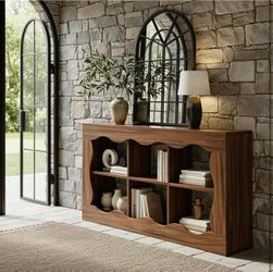 3-Tier Farmhouse Entryway Table with Storage, 63 Inches Console Narrow Long Sofa Table, G-10