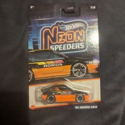 2025 HOTWHEELS NEON SPEEDERS ‘85 HONDA CRX ( METAL BASE )