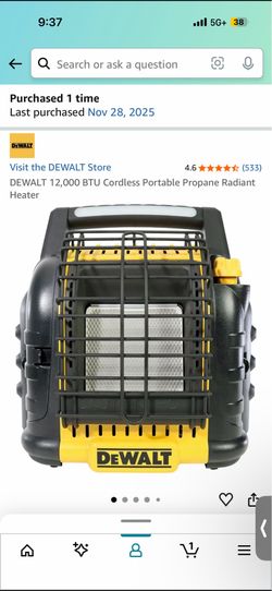 Dewalt 12000 propane heater portable