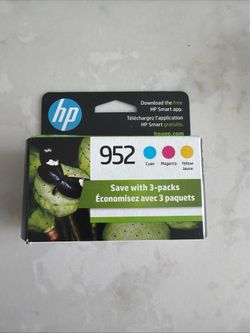 HP ink 952 Cyan, Magenta,Yellow Ink Cartridges (3-pack) Works w Printer Series