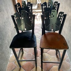 Vintage Collectible Bar High Metal Chairs