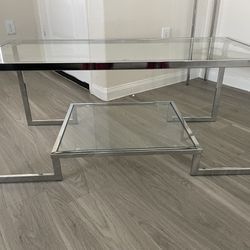 Glass & Metal Coffee Table 