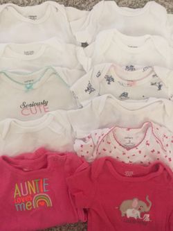 Baby girl clothes 3M short sleeve onesie lot