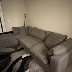 Nixon Light Gray Fabric 4-Piece Bumper Sectional – City Furniture