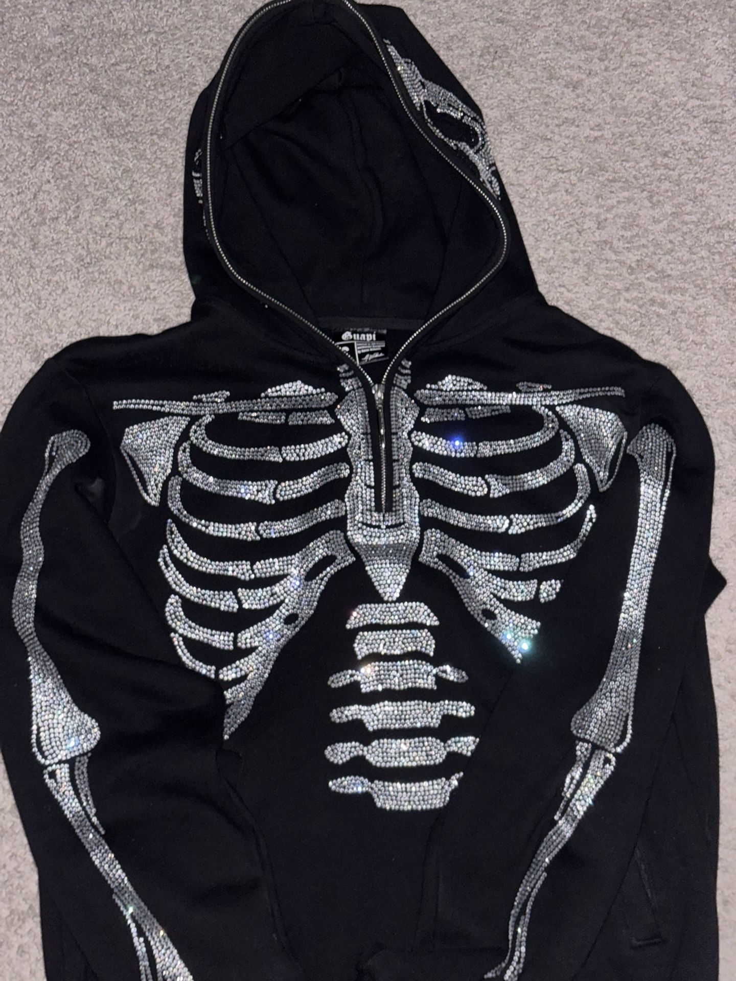 Guapi Rhinestone Skeleton Hoodie 