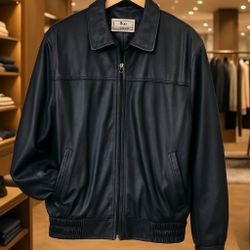 Vintage Navy Blue Butter Leather Jacket Size M