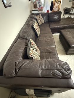 Leather Brown Sectional Sofa