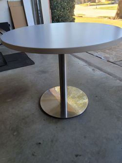 White round table.