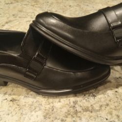 100% AUTHENTIC Men's Perry Ellis ULTRA FOAM Black Business Dress Loafer Shoes Size 9 WIDE Brand New $25