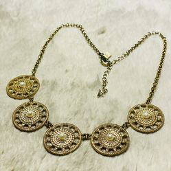 Vintage Gold Pearl Necklace 