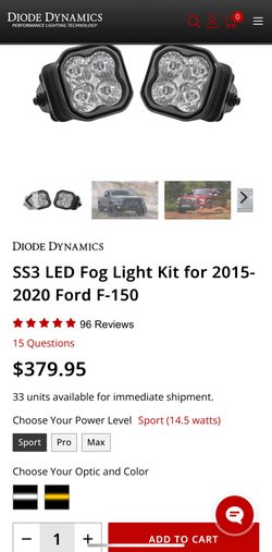 2018 Through 2020 F150 Diode Dynamics Fog Light Kit