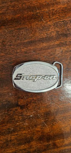 SNAP- ON Vintage Crome on Solid Brass Belt Buckle Made in USA