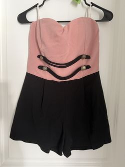 1pc Strapless Dressy Short, Pink / Black, Large