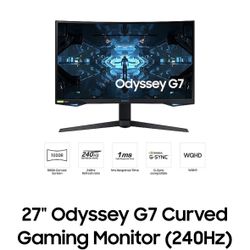 27” Samsung Odyssey G7 Curved Gaming Monitor (240 Hz, QHD)