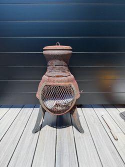 Metal Chiminea Outdoor Fire Pit