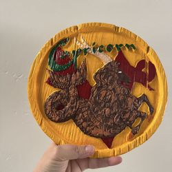 Vintage Chalkware Horoscope Capricorn Wall Hanging From The 70’s LOWERED TO $12