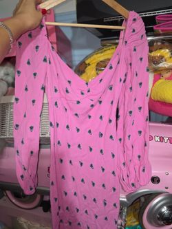 AFRM Pink Floral Print Long Sleeve Dress