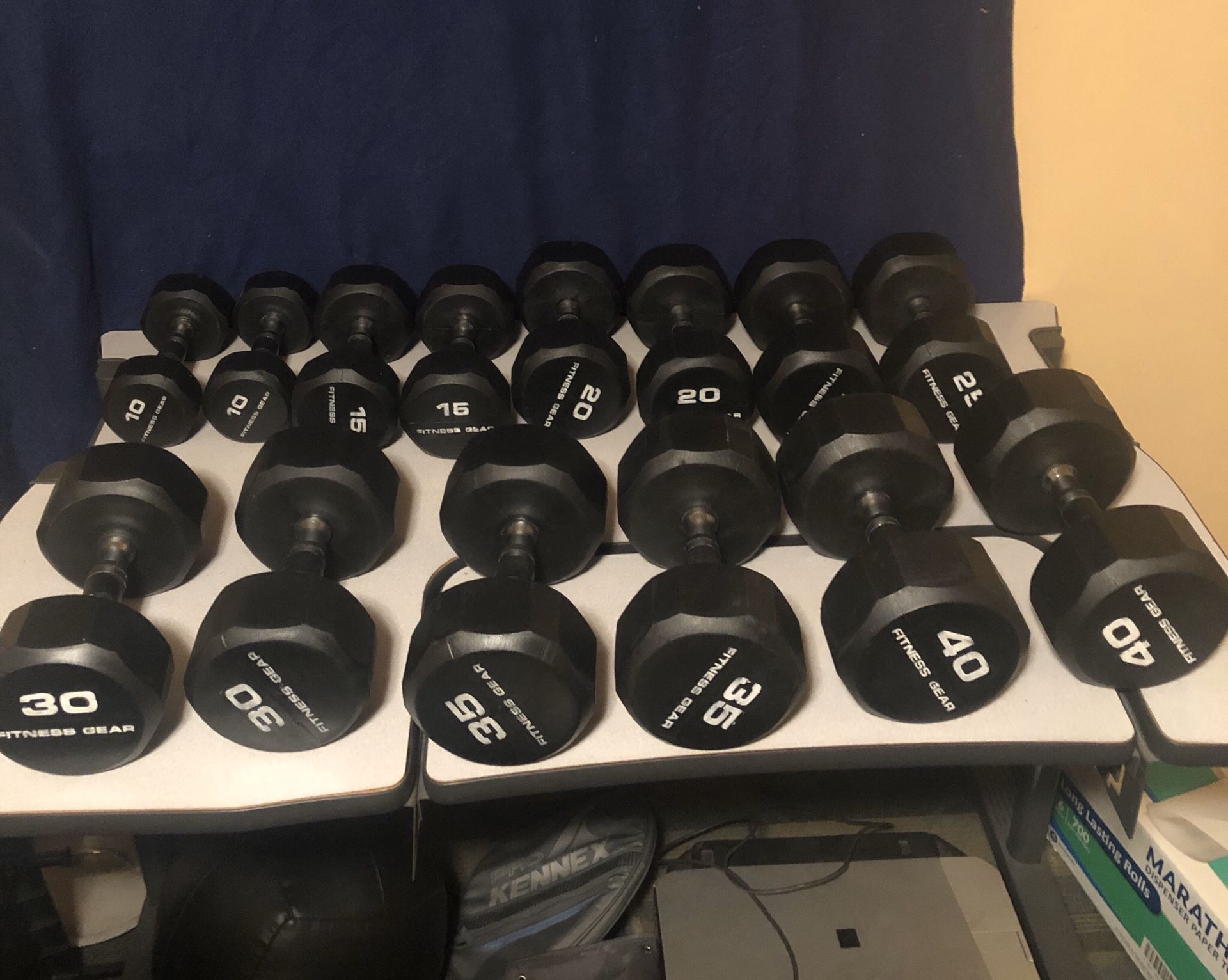 Fitness Gear dumbbells and bench