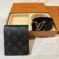 LV Men’s Belt And Wallet Size 30-33