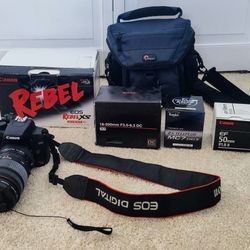 Canon Rebel Camera & Lens Kit - Never used!