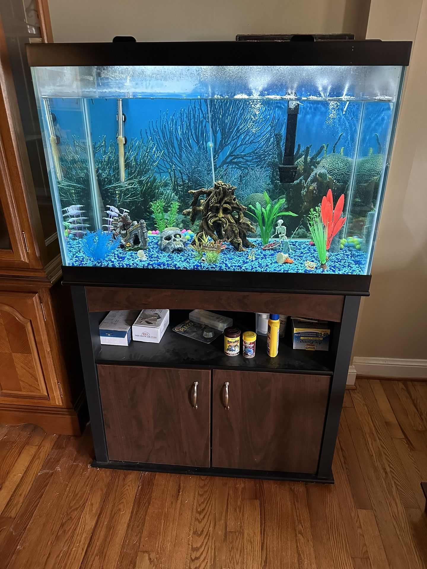 Fish Tank With Accessories and Stand