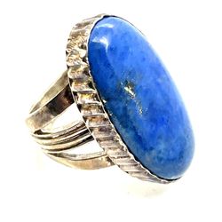 Southwestern Sterling Lapis Bypass Ring